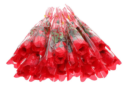 18 Rosa Para Dia San Valentin Luz Led Color Al Azar