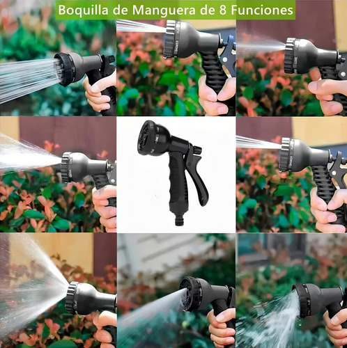 Manguera De Jardín Expandible De Hasta 15 M Con 8 Modos