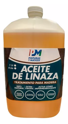 Aceite De Linaza Crudo Para Madera 4 Lts