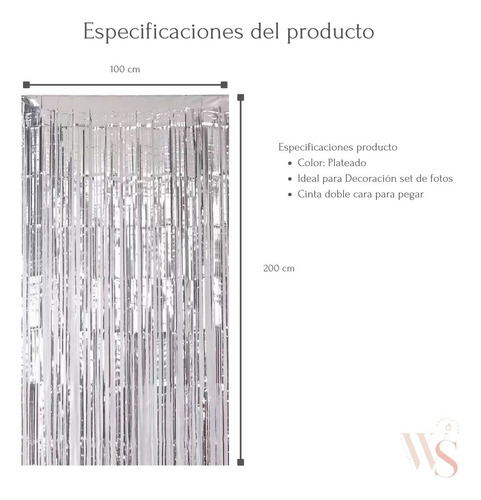 Cortina Plateada Para Kit Decoracion Despedida De Soltera