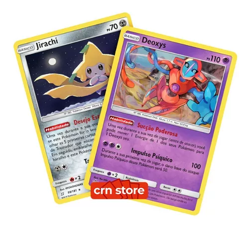 Carta Pokémon Mítico Jirachi Gx Ultra Rara + 50 Cartas Pt