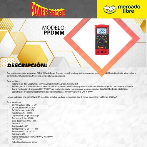 Mult metro Digital Automotriz Ppdmm Power Probe Meses sin intereses