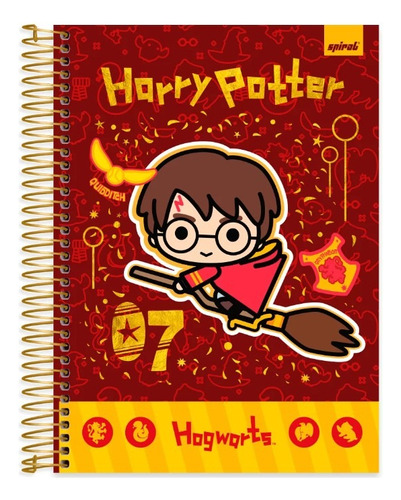 Caderno Univer. Capa Dura Harry Potter 10 Matérias 200x275mm Cor Hogwarts