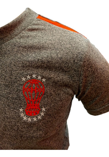 Remera C A Huracán Algodón Gris Oscuro Jaspeado Globomanía