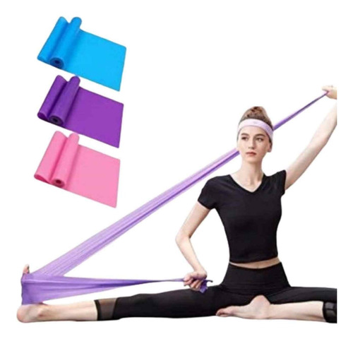  Kit 3 Faixa Elástica Fisioterapia Yoga Exercício Thera Band
