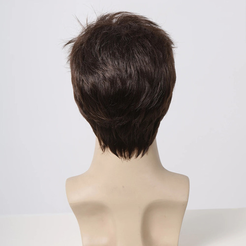 Nuevo Peluca Corta De Corte Pixie For Hombre, Peluca De
