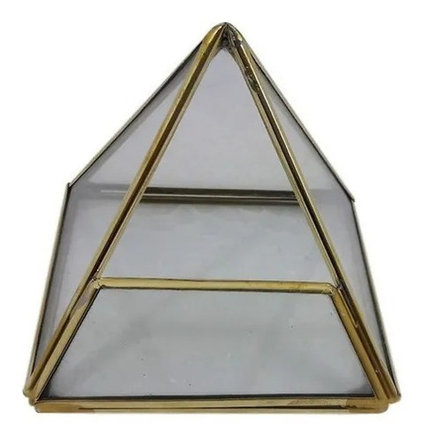 Terrário Mini-jardim Pirâmide Pequeno Cobre E Dourado