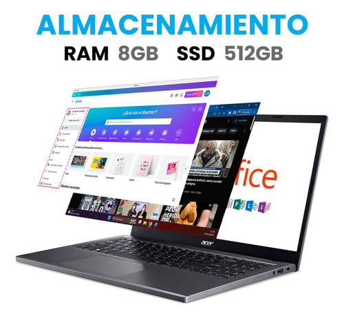 Notebook Aspire 5 15 A515-48M-R9NG gris oscuro - AMD Ryzen 7