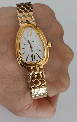 Reloj Bnlgr Mod. Serpentie Seduttorie Dama Correa Oro Amarillo Bisel Oro Amarillo Caratula Blanca (Usado)