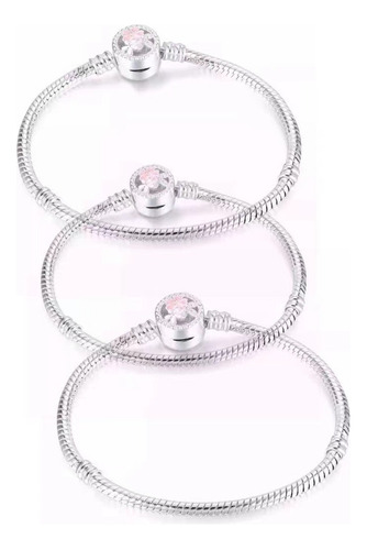 3 Pcs Pulsera Original Plata Incluye Estuche Y Bolsa 2024