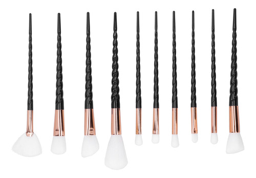 Juego De 10 Brochas De Maquillaje Con Mango En Espiral, Cerd