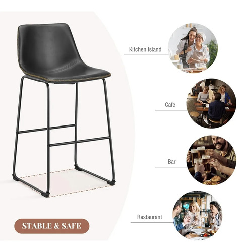 2 Piezas Banco Silla Barra Desayunador Comedor Bar Vanlig®