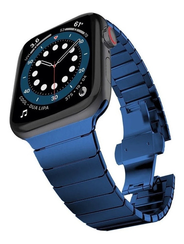 Correa Apple Watch Acero Inoxidable 42/44mm Iwatch J10 Color Azul 38/40/41 mm