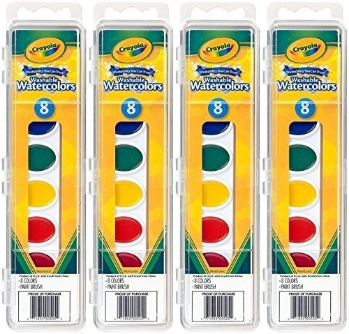 Art Paint - Crayola Washable Watercolor Paints, 8 Primary Co