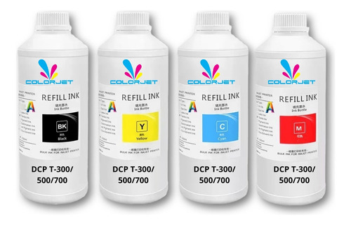 Tinta Brother 4 X 100ml Importadas Dcp T-300 T-500w T-700 