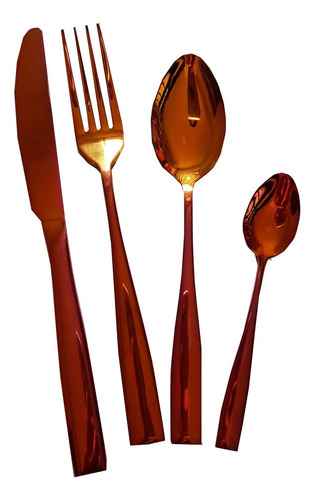 Kit Talheres 4 Peças Rainbow Red