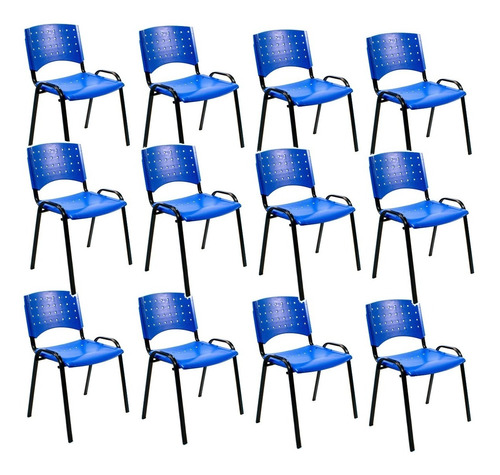 Silla Apilable Plástica Oficina Salones Recepciones Pack X12