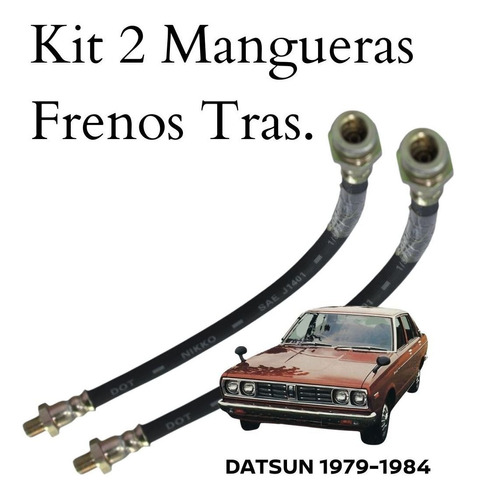 2 Mangueras Frenos Rueda Delantera Datsun 1979