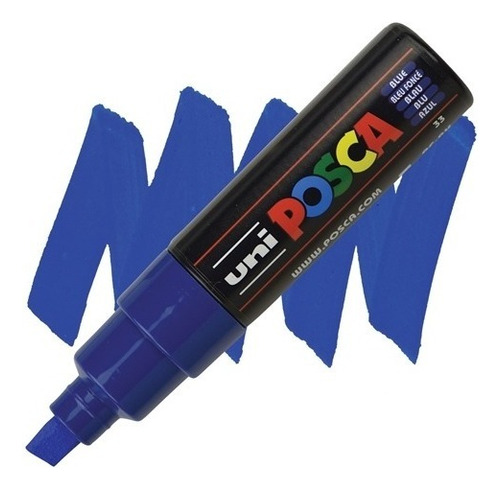 Marcadores Posca Pc-8k Punta Biselada De 8 Mm Color Azul