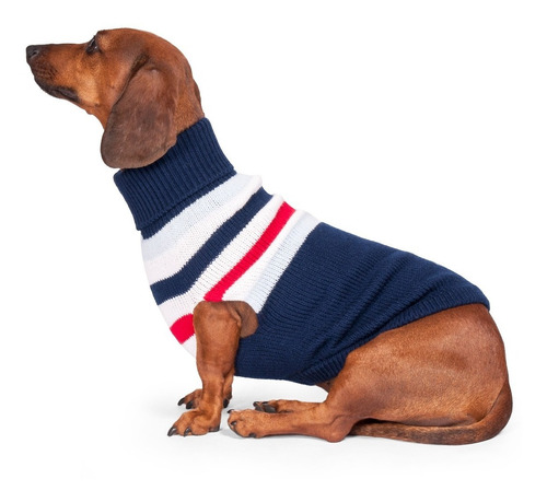 Abrigo Tejido Para Mascota. Sweater Para Perro. Azul. Kaspet
