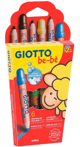 Lápices Giotto Bebé X6 Unidades Totalmente Lavables