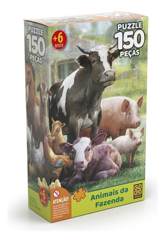 Puzzle 150 Peças Animais Da Fazenda Grow