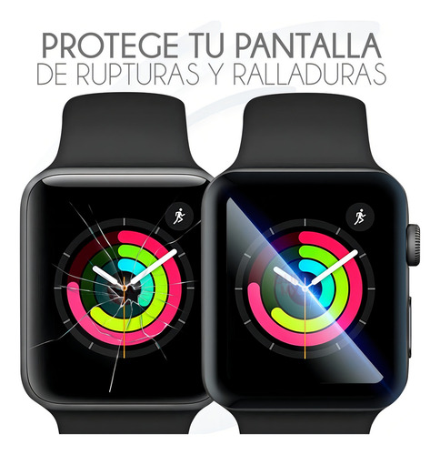 Mica De Proteccion Nano Polimero Curva Para Watch 40mm 3pzas Diámetro 40 Mm