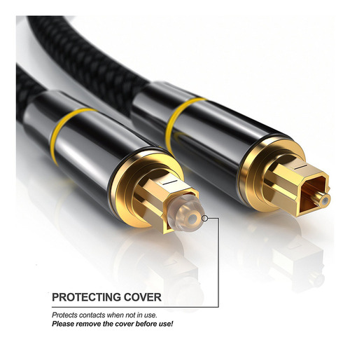 5 M/16.4 Ft Cable Óptico Toslink Audio Fibra Stereo Digital