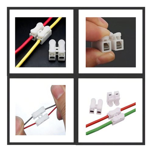 Kit 50 Conector Rapido Pressao Fios E Cabos 2 Vias Sem Solda