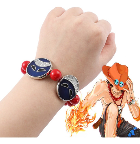 Pulsera One Piece Portgas D Ace Monkey D. Luffy Anime Otaku