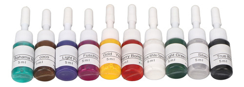Pigmentos Para Tatuajes Brillantes Lavables 10 Colores