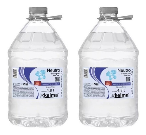 Kit 05 Shampoo De 4,800l Neutro Galão Econômico Rende Muito