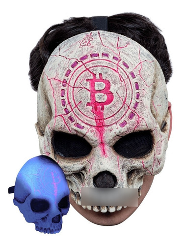 Máscara Cráneo Neón Crypto Halloween Urban Mask Bitcoin Color Blanco Urban Masks