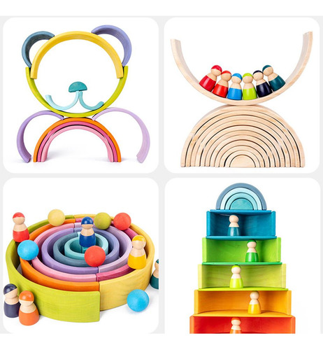 12 Unids De Bloques De Construcción Rainbow De , Si