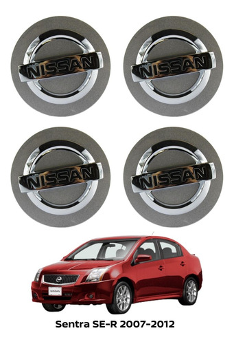 Tapón Rines De Lujo 4pz Sentra Se-r 2008 Nissan