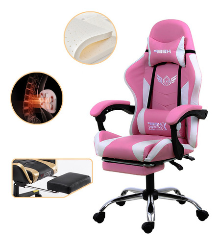 Silla Gamer Keep Ergonómica Reclinable Reposapiés Ajustable