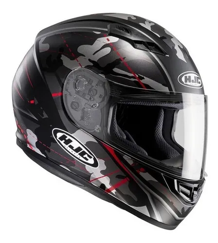 Casco Hjc Cs 15 Songtan, original, para viajes, color motero, negro/rojo, talla M (57/58)