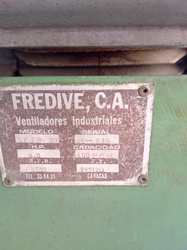 Ventilador Industrial Tipo Centrifugo Marca Fredive 