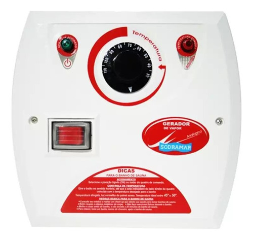 Gerador Vapor Inox P/ Sauna 220v Com Kit Instalação Sodramar