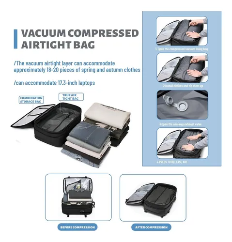 Mochila De Viaje Antirrobo De Compresión Al Vacío.