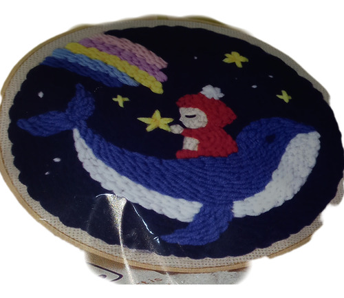 Kit De Bordado Con Aguja Mágica Y Lanas. Punch Needle