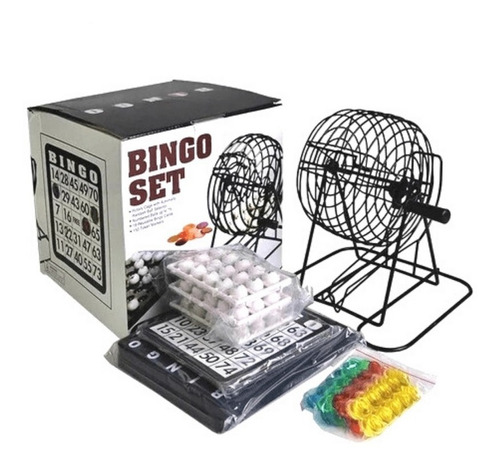 Set De Bingo Con Balotera Giratoria Juego De Mesa Envio Grat