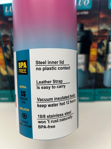 Botella Térmica Acero Inoxidable Frío/calor Grabado Laser Coral Claro