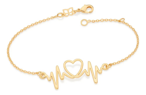 Pulseira Baatimentls Cardiacos Folheado Ouro Rommanel 552077