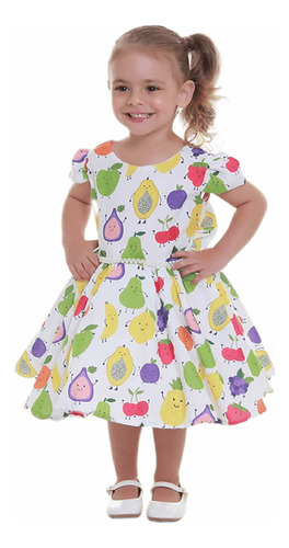 Vestido Com Estampa De Frutas Infantil