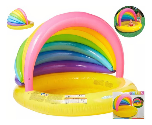 Flotador Inflable Con Sombra De Arcoiris Infantil