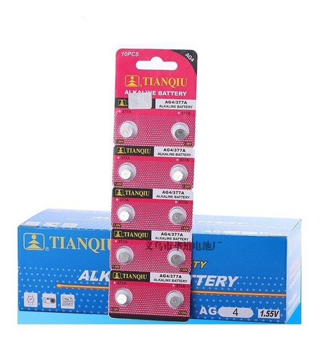 Pila Bateria Tianqiu Ag4 / 377a / Lr626h Blister 200 Und