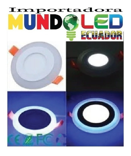 Lampara Panel  Led 2 Colores Azul Y Calido (18w - 12w- 6w)