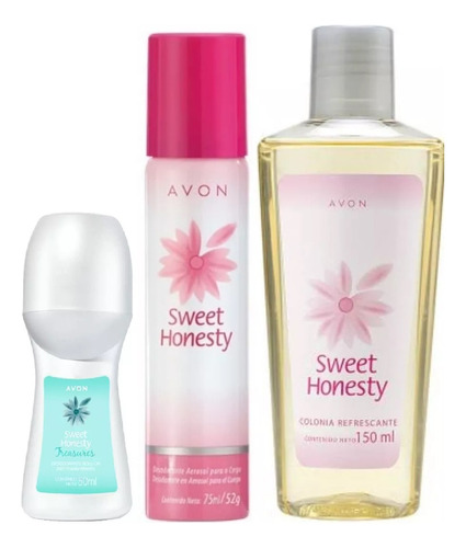 Sweet Honesty Avon Colonia Spray Corporal Roll-on Pack X 3 