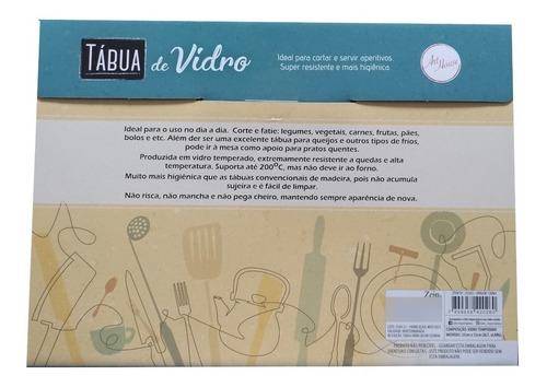 Imagem 5 de 5 de Tabua De Vidro Temperado Para Cozinha Carne Legumes Corte